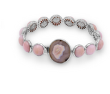 AGATE AND OPAL STERLING BRACELET