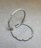 Silver Hoops with center set octagons