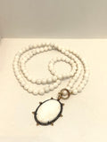 DOUBLE WRAP WHITE CORAL BEAD NECKLACE
