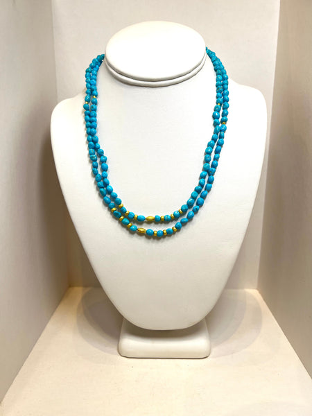 SLEEPING BEAUTY TURQUOISE NUGGET NECKLACE