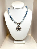 FACETED BLUE OPAL NECKLACE