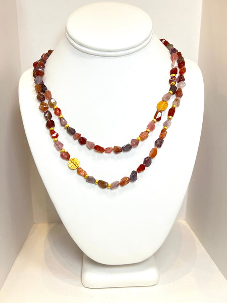 MULTI-COLORED SPINEL NUGGET NECKLACE