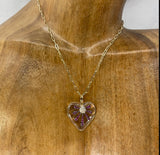 LARGE CRYSTAL HEART WITH RUBIES