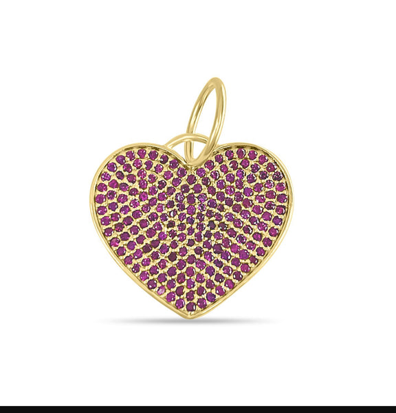 PETITE PAVE RUBY HEARTS