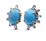TURQUOISE AND BLUE TOPAZ EARRINGS