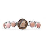 AGATE AND OPAL STERLING BRACELET