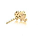 CHARMING 18K YELLOW GOLD AND DIAMOND PAVED ELEPHANT EARRINGS