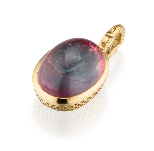 COLOR CHANGE TOURMALINE PENDANT IN 18K YELLOW GOLD CROWNWORK