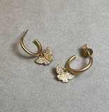 BUTTERFLY EARRINGS IN YELLOW GOLD AND PAVE DIAMONDS