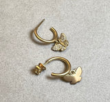 BUTTERFLY EARRINGS IN YELLOW GOLD AND PAVE DIAMONDS