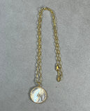 MOTHER OF PEARL SLICE PENDANT WITH GOLD CENTER SET STAR