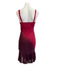 RED TO DEEP PLUM OMBRE COCKTAIL DRESS WITH SEQUINS AND BEADS