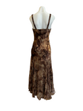 ANIMAL PRINT GOWN WITH SHOULDER STRAPS AND SEQUIN EMBELLISHMENTS