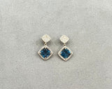 London Blue Topaz and Diamond Post Earrings